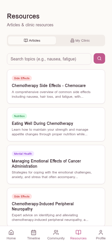Our Path resources screen